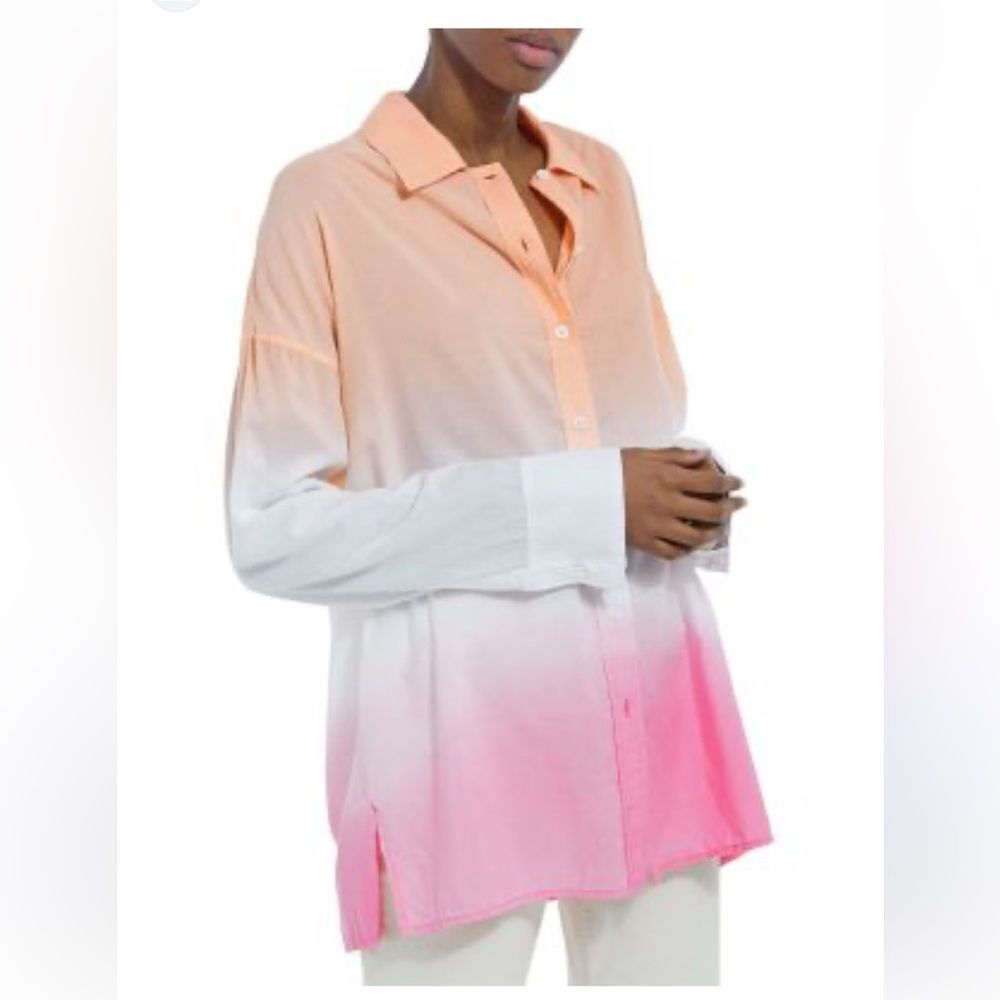 $230 The Kooples Dip Dyed light cotton button down Shirt |NWT